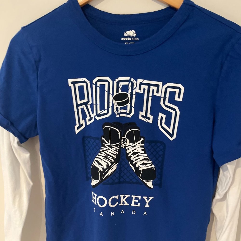 Roots Canada Big Kids Big Boys Hockey Long Sleeve Layered Shirt Size XXL